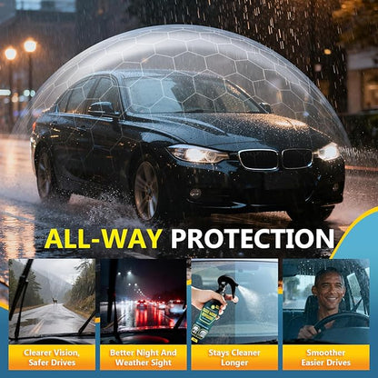 Glass Water Repellent Spray & Anti Fog Spray for Car Windshield, Long Lasting Waterproof & Fog-Free Coating for Clear Vision – Easy Application for All Glass Surfaces- Pack of 2