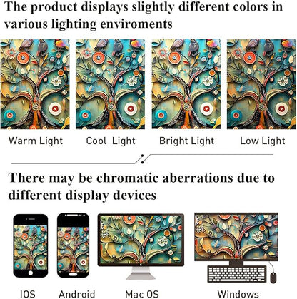 Bohemian Shower Curtain, Boho Floral Print Water Repellent Polyester Fabric for Bathroom Decor, 72×72 Inch Standard Size with 12 Hooks, Also as Room Divider