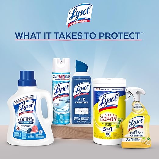 Lysol Mold & Mildew Remover Spray, Bathroom & Shower Cleaner, Disinfectant Spray, Stain Remover with Bleach, Tough on Black Mold, Multipurpose Cleaner for Home and Kitchen, 32oz (Pack of 4)