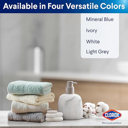 CLOROX Bleach Friendly, Quick Dry, 100% Cotton Washcloths (12" x 12"), Highly Absorbent Soft Lightweight, Ideal for Everyday Use, Easy to Wash (12 Pack, Ivory)