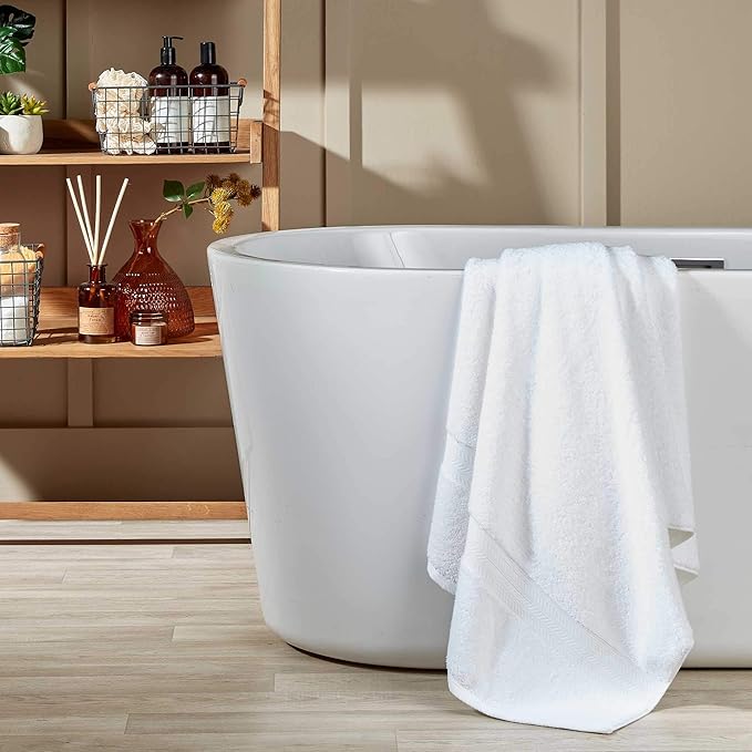 Christy Renaissance 6 Piece White Towel Set | 100% Egyptian Cotton | Luxury Bathroom Towels | Soft and Super Absorbent | 675 GSM | 2 Bath Sheet 2 Bath 2 Hand