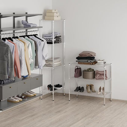 18" Deep x 36" Wide x 34" Height Wire Shelving Kit | 3-Tier | NSF Commercial Storage Rack Unit
