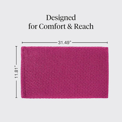 Kitsch African Net Sponge – Exfoliating Body Scrubber for Cleansing & Gentle Daily Exfoliation – Stretchable Bath Sponge for Hard-to-Reach Areas, Long-Lasting Shower Essential - Berry Pink, 3 Pcs