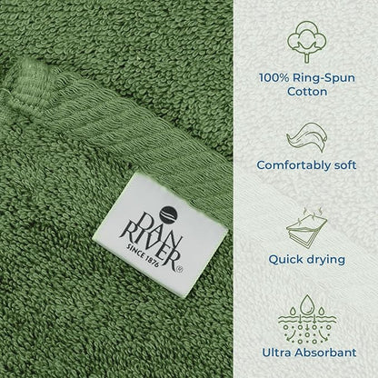 DAN RIVER Pack of 1 Bath Sheet 40x80 Inches, Extra Large Quick Dry Bath Towels for Bathroom, Soft Absorbent Towels - Sage Green
