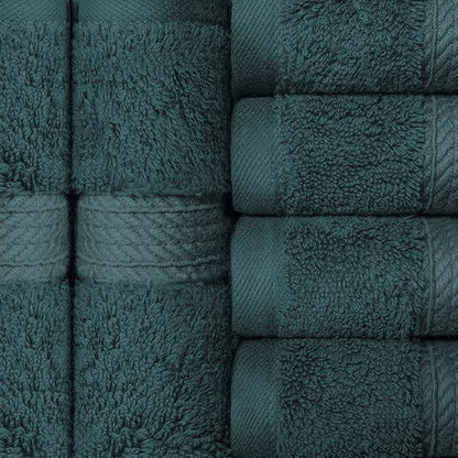 Superior Egyptian Cotton Pile Face Towel/Washcloth Set of 6, Ultra Soft Luxury Towels, Thick Plush Essentials, Absorbent Heavyweight, Guest Bath, Hotel, Spa, Home Bathroom, Shower Basics, Teal