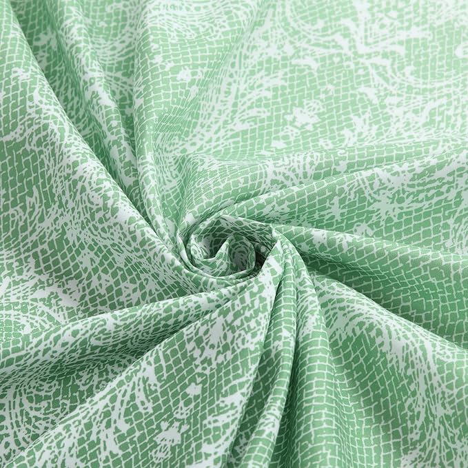 78 Inch Long Shower Curtain - Chantilly Lace Design, Heavyweight Polyester, Grass Green to White Ombre, 72" W x 78" H