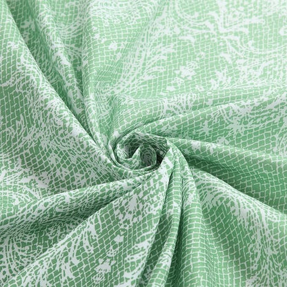 90 Inch Extra Long Shower Curtain - Chantilly Lace Design, Heavyweight Polyester, Grass Green to White Ombre, 72" W x 90" H
