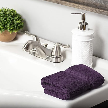 BLUENILEMILLS Premium Towel Collection, Egyptian Cotton Towels for Shower and Bathroom Assorted 6-Piece Towel Set, 30" x 55", 20" x 30", 13" x 13", Plum by Blue Nile Mills