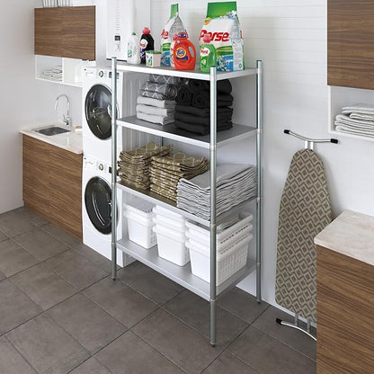 AmGood 4 Tier Galvanized Steel Dry Storage Unit. 24 in. x 43 in. x 72 in.