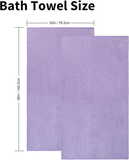 Everplush Diamond Collection Oversized Bath Towel – 2 Pieces, Super Soft & Highly Absorbent, Quick-Drying & Extra Large. Perfect for Bathroom, Pool, Swimming Use(Lavender, 30" x 56" 2PK)