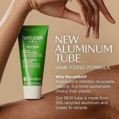 Weleda Skin Food Original Ultra-Rich Body Cream, 1 Fluid Ounce, Plant Rich Moisturizer with Pansy, Chamomile and Calendula