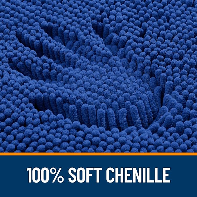 OLANLY Bathroom Rugs 70x46, Extra Soft Absorbent Chenille Bath Rugs, Rubber Backing Quick Dry, Machine Washable Bath Mats for Bathroom Floor, Tub and Shower, Home Decor Accessories, Royal Blue