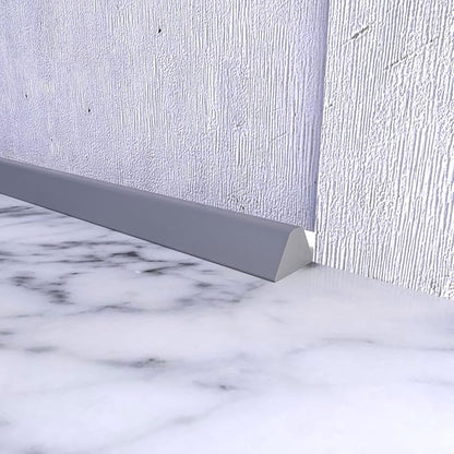 39 Inch Collapsible Shower Water Dam, Shower Threshold Water Dam Shower Barrier, Dry and Wet Separation Door Dam Water Stopper Kitchen Shower Threshold Silicon Water Blocker(Mini Trapezoid)