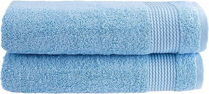HALLEY Turkish Cotton Towels (Pack of 2) Bath Towels Super Soft Highly Absorbent 100% Cotton Towels for Bathroom and Kitchen for Mother’s Day (Powder Blue)