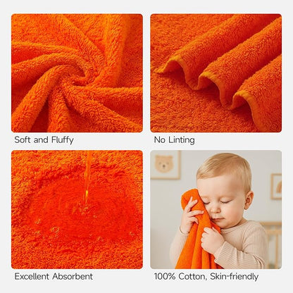 REDKISS 2 Piece Luxury Bath Towel Set - 31x62 inch Oversized Thick Bath Sheets, 100% Cotton, 900 GSM, Super Soft, Highly Absorbent, Quick Dry Large Shower Towels for Bathroom, Pool, Gym, Spa, Orange