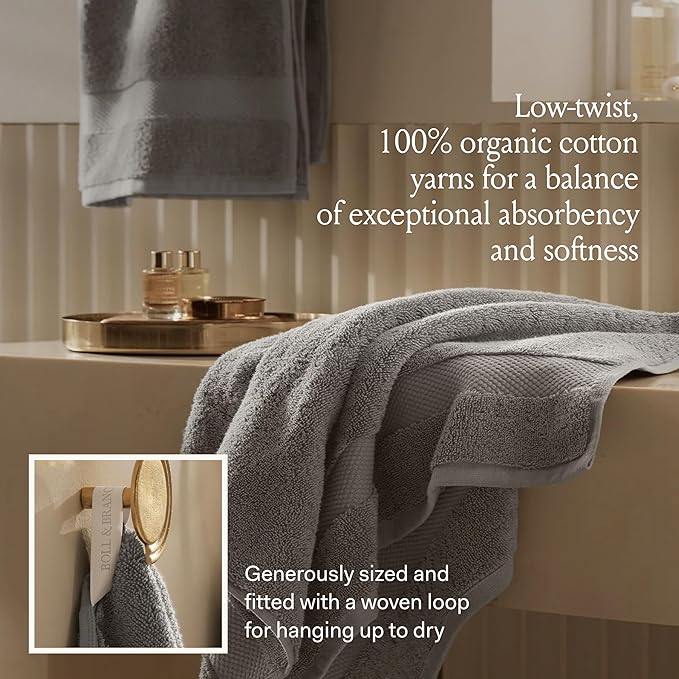 BOLL & BRANCH Plush Bath Sheet Set - Shore - 6 Piece - Includes 2 Oversized Bath Sheets, 2 Hand Towels & 2 Washcloths - 100% Organic Cotton - Ultra Soft & Luxurious - Quick Absorbing