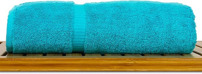 Luxury Hotel & Spa Collection, Quick Dry 100% Turkish Cotton 700 GSM, Eco Friendly Towel, for Bathroom, Gymand Kitchen Dobby Border Soft Hand Towel Set 16 X 30, Aqua Blue, Hand Towels - Set of 6