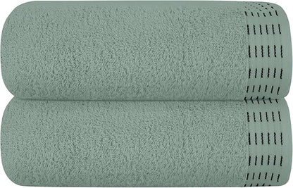 Cotton 2 Pack Oversized Bath Towel Set 28x55 inches, Large Bath Towels, Ultra Absorbant Compact Quickdry & Lightweight Towel, Ideal for Gym Travel Camp Pool - Jade