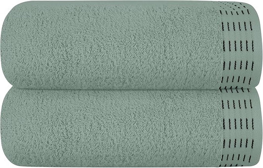 Cotton 2 Pack Oversized Bath Towel Set 28x55 inches, Large Bath Towels, Ultra Absorbant Compact Quickdry & Lightweight Towel, Ideal for Gym Travel Camp Pool - Jade