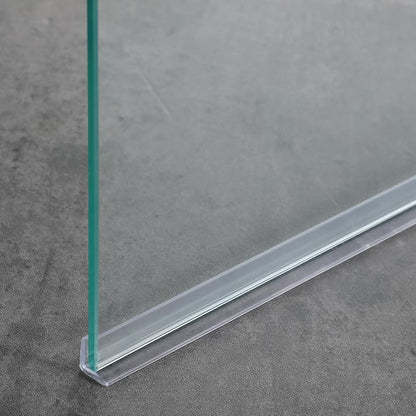 2 Pcs 1/2'' x 36'' Long Clear Vinyl L-Type Seal Strip with Pre-Applied Self Adhesive Threshold Water Dam Barrier Bathroom Glass Shower Door Seal Strip for Gap Frameless Shower Door