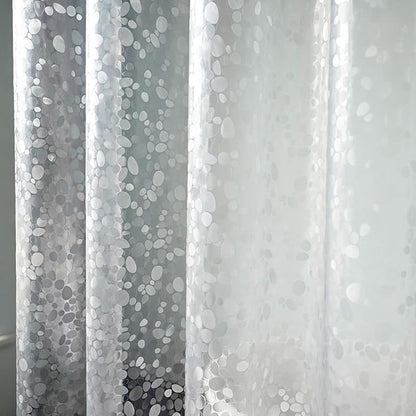 AooHome Extra Long Eva Shower Curtain Liner, Heavy Duty Shower Curtain Cobblestone Patten with Bottom Magnets, Semi Transparent, 72W x 86L inch