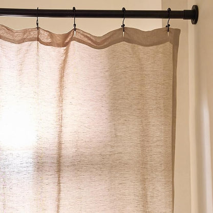 Preston Lane Stonebridge Linen Cotton Shower Curtain, 72" x 72" – 67% Linen 33% Cotton Blend, Fabric Bathroom Curtain with Reinforced Holes with Stitching, Made in Portugal, Clay