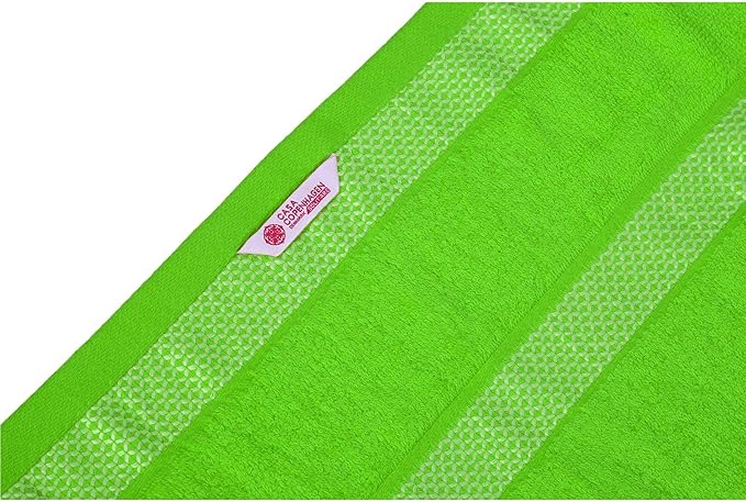 CASA COPENHAGEN Solitaire 6 Pieces Towel Set- Lime Green, 600 GSM 2 Bath Towel 2 Hand Towel 2 Washcloth, Designed in Denmark Made of Soft Egyptian Cotton for Bathroom, Kitchen & Shower