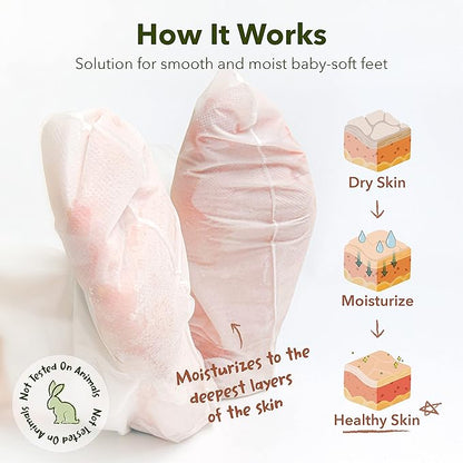 Purederm Shiny & Soft Foot Peeling Mask (6 pack) - For smooth and moist baby skin with Exfoliating peel off Calluses, Dry Skin, Cracked Heels - Men and Women
