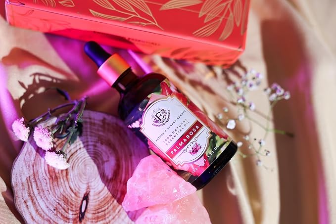 Luxurious Palmarosa Essential Oil by Enhanced Essentials| Slow Distilled & Pure| for Home,Diffusers,Skin & Hair Care,Aromatherapy,Bath,Perfume,Soap & Candle Making|with Glass Dropper|100 ml