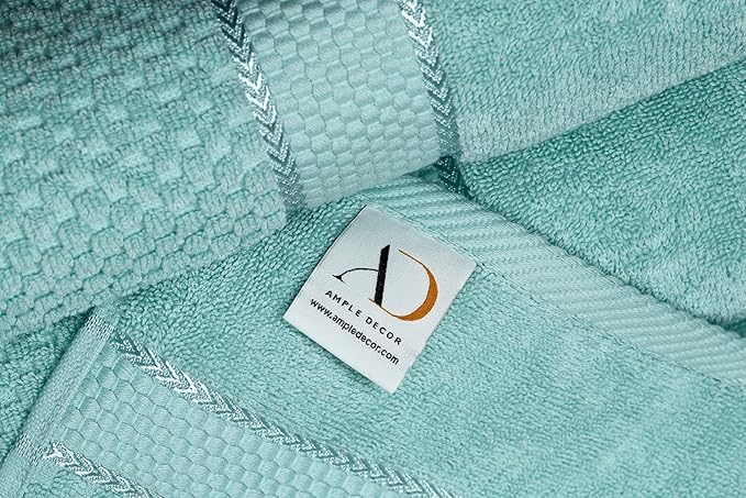 Ample Decor 100% Cotton Hand Towel for Kitchen Set of 4 Mint Green, Absorbent Premium Quality Popcron Textured - 18 X 28 Inch