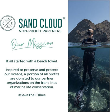 Sand Cloud Turkish Beach Towel - Sand Free - 100% Organic Turkish Cotton Yarn - Quick Dry Towel for Beach, Picnic, Blanket or Bath - As Seen on Shark Tank - Marine Life (Flynn Sea Lion)