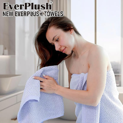 Everplush Diamond Jacquard 6 Pieces Bath Towel Set, Luxury Super Soft Oversized everplush Towels, Highly Absorbent everplush Diamond Jacquard Quick Dry Bath Towel for Lavender Towels Bathroom Sets