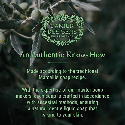 Panier des Sens - Liquid Hand Soap - Almond Hand Wash - French Marseille Moisturizing Hand Soap with Coconut Oil - Refillable Kitchen - 96% Natural Ingredients -16.9 Fl.oz