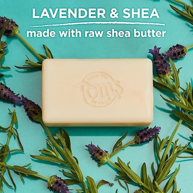 Tom's of Maine Natural Beauty Bar Soap, Lavender & Shea With Raw Shea Butter, 5 oz. 6-Pack (Packaging May Vary)