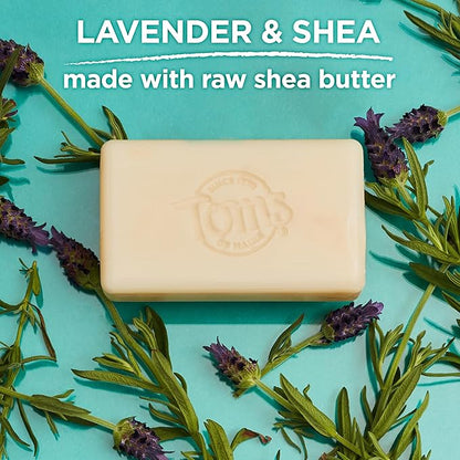 Tom's of Maine Natural Beauty Bar Soap, Lavender & Shea With Raw Shea Butter, 5 oz. 6-Pack (Packaging May Vary)