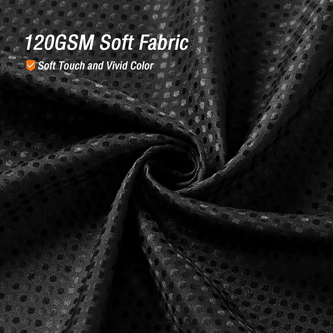 Gibelle Long Shower Curtain 72 x 78, Tall Waffle Weave Textured Fabric Shower Curtain for Bathroom, Water Repellent, Machine Washable, Black
