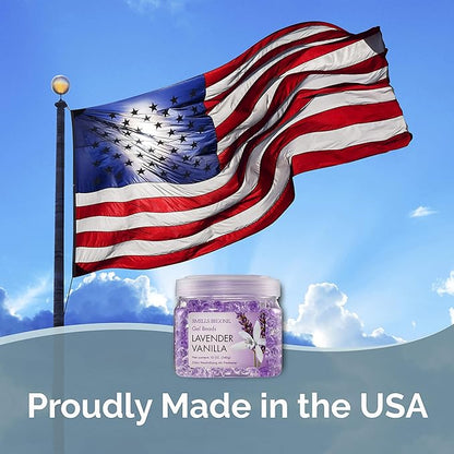SMELLS BEGONE Odor Eliminator Gel Beads - 12 oz, Pack of 6 - Eliminates Odor in Bathrooms, Cars, Boats, RVs & Pet Areas - Air Freshener - Made with Essential Oils - Lavender Vanilla Scent