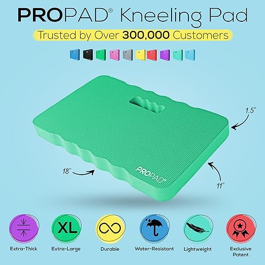 Thick Kneeling Pad, Garden Kneeler for Gardening, Bath Kneeler for Baby Bath, Kneeling Mat for Exercise & Yoga, Knee Pad for Work, Floor Foam Pad, Extra Large (XL) 18 x 11 x 1.5 Inches, Green