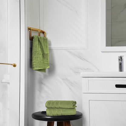 Tens Towels Pack of 6 Hand Towels, 100% Cotton, Lighter Weight, Quick to Dry, 16 x 28 Inches, Super Soft & Absorbent, Perfect for Bathroom & Kitchen, Green