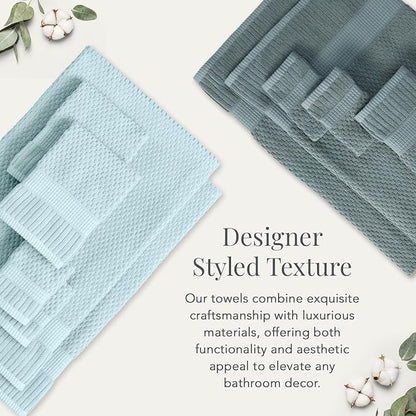 NY Loft 100% Cotton 2 Pack Bath Sheet Towel Set | Extra Large Oversize Bath Towels | Absorbent & Quick-Dry | Textured and Durable Cotton | Stormy Sea