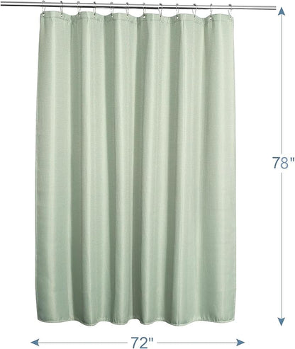 AmazerBath Waffle Shower Curtain, Sage Green Fabric, Long With Waffle Weave Heavy Duty Hotel Quality for Bathroom, 72 x 78 Inches