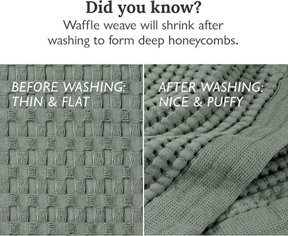GILDEN TREE Waffle Bath Sheet Quick Dry Towel, Thin Luxury Bath Towels, 40x80 Large Bath Towels 2 Pack Bath Sheets, Modern Style (Sage Grey)