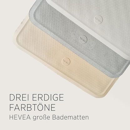 HEVEA Natural Rubber Big Bath Mat - Upcycled, Danish Design - Non Slip Bathtub Mat, 299 Suction Cups - Safe and Friendly Shower Mat for All Ages (Sand)
