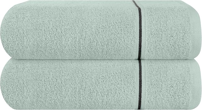 MyOwn Cotton 2 Pack Oversized Bath Towel Set 28x55 inches, Large Bath Towels, Ultra Absorbant Compact Quickdry & Lightweight Towel, Ideal for Gym Travel Camp Pool - Sea Green