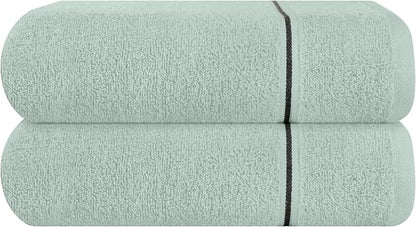 MyOwn Cotton 2 Pack Oversized Bath Towel Set 28x55 inches, Large Bath Towels, Ultra Absorbant Compact Quickdry & Lightweight Towel, Ideal for Gym Travel Camp Pool - Sea Green