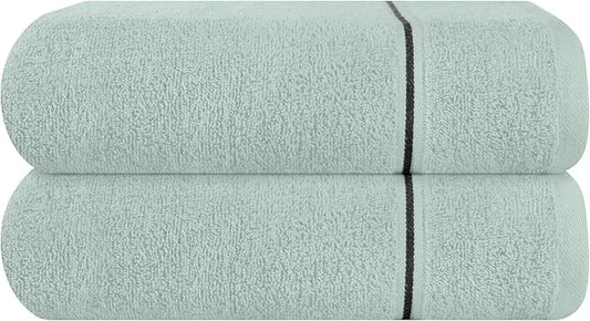 MyOwn Cotton 2 Pack Oversized Bath Towel Set 28x55 inches, Large Bath Towels, Ultra Absorbant Compact Quickdry & Lightweight Towel, Ideal for Gym Travel Camp Pool - Sea Green