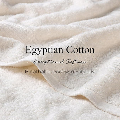 Superior Egyptian Cotton 2-Piece Bath Sheet Towel Set, Oversized Body Towels For Adults And Kids, Large Towel For Bath, Shower, Guest Bathroom, Spa, Gym, Resort, Essentials, Airbnb, Ivory