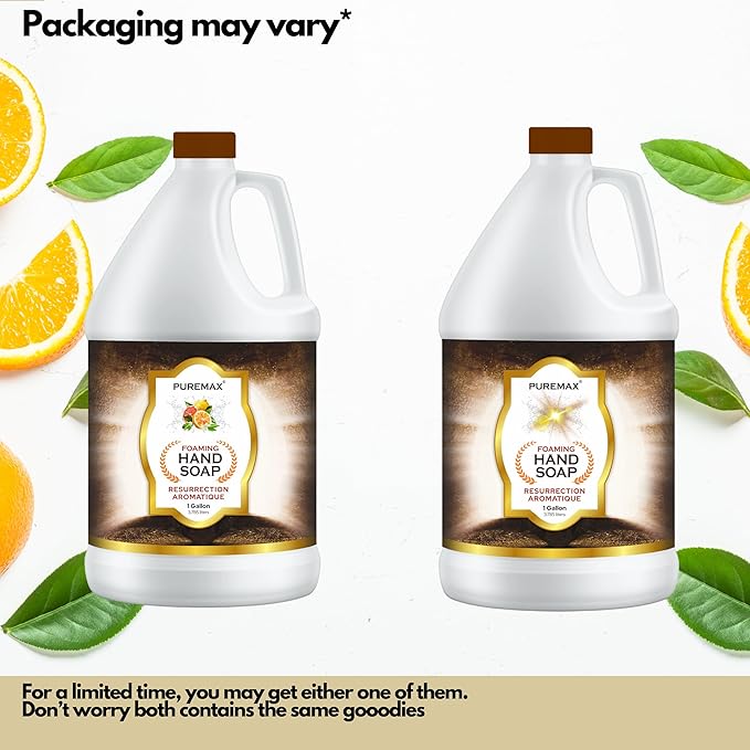 Foaming Hand Soap Refills with Essential Oils | Resurrection Aromatique | Citrus Smell | Gentle, Moisturizing | Biodegradable Formula | Made in USA | 128 Fl Oz (1 Gallon) |