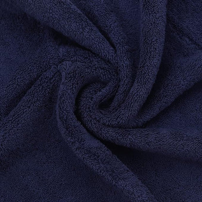 Luxury Hotel & Spa Collection Highly Absorbent, Quick Dry 100% Turkish Cotton 700 GSM, Eco Friendly Towel, for Bathroom Dobby Border Soft Bath Towel Set 27 X 54 -Navy Blue, Bath Towels - Set of 4