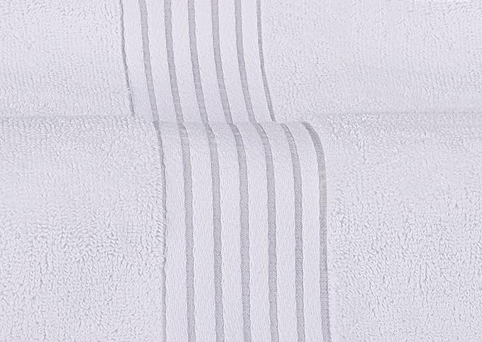 Utopia Towels 8 Piece Premium Towel Set, 2 Bath, 2 Hand, and 4 Washcloths, 100% Ring Spun Cotton, Highly Absorbent Towels for Bathroom, Sports, and Hotel, White